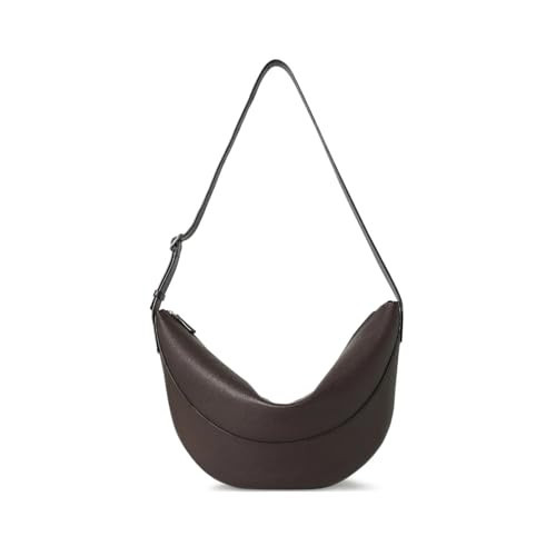 Leather Crossbody Bag for Women, Travel Emmafy Bum Bags Trendy Cross Body Fanny Pack Handbag with Metal Zipper Closure (Brown,One Size) | Amazon (US)