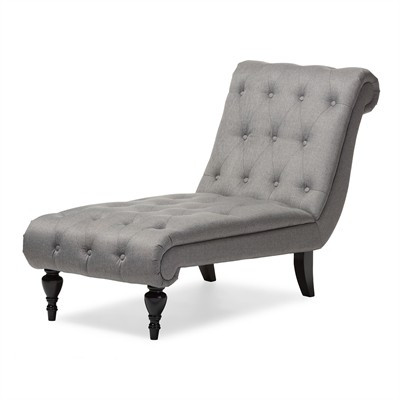 Baxton Studio BBT5211-Grey Chaise Layla Chaise Lounge | The Mine