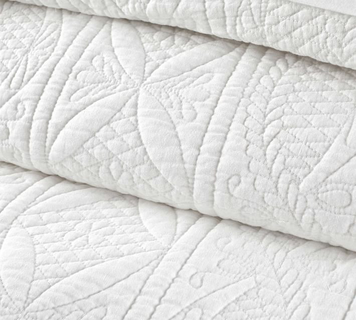 Hanna Cotton/Linen Quilt & Shams - White | Pottery Barn (US)