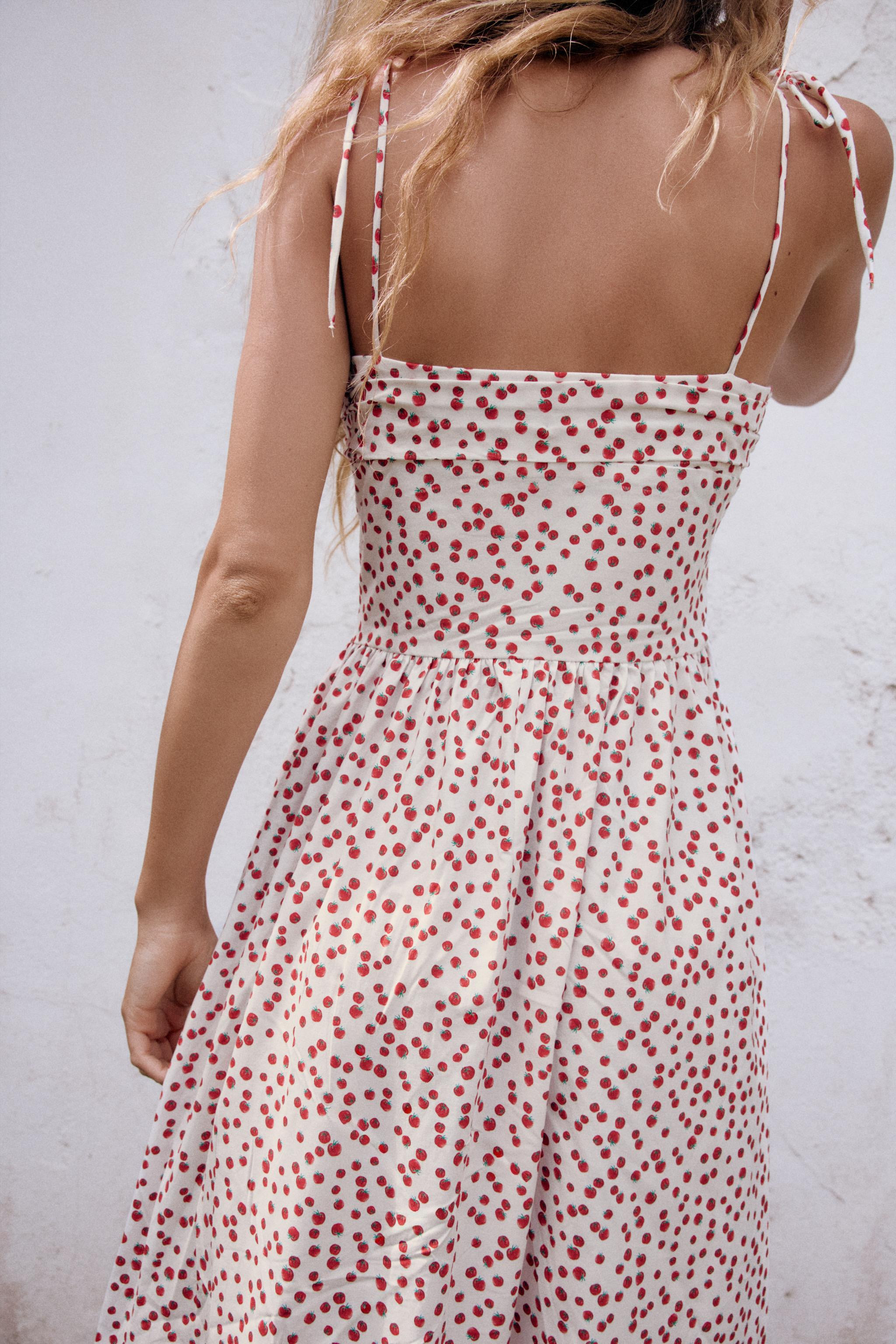 PRINTED POPLIN MIDI DRESS | Zara UK