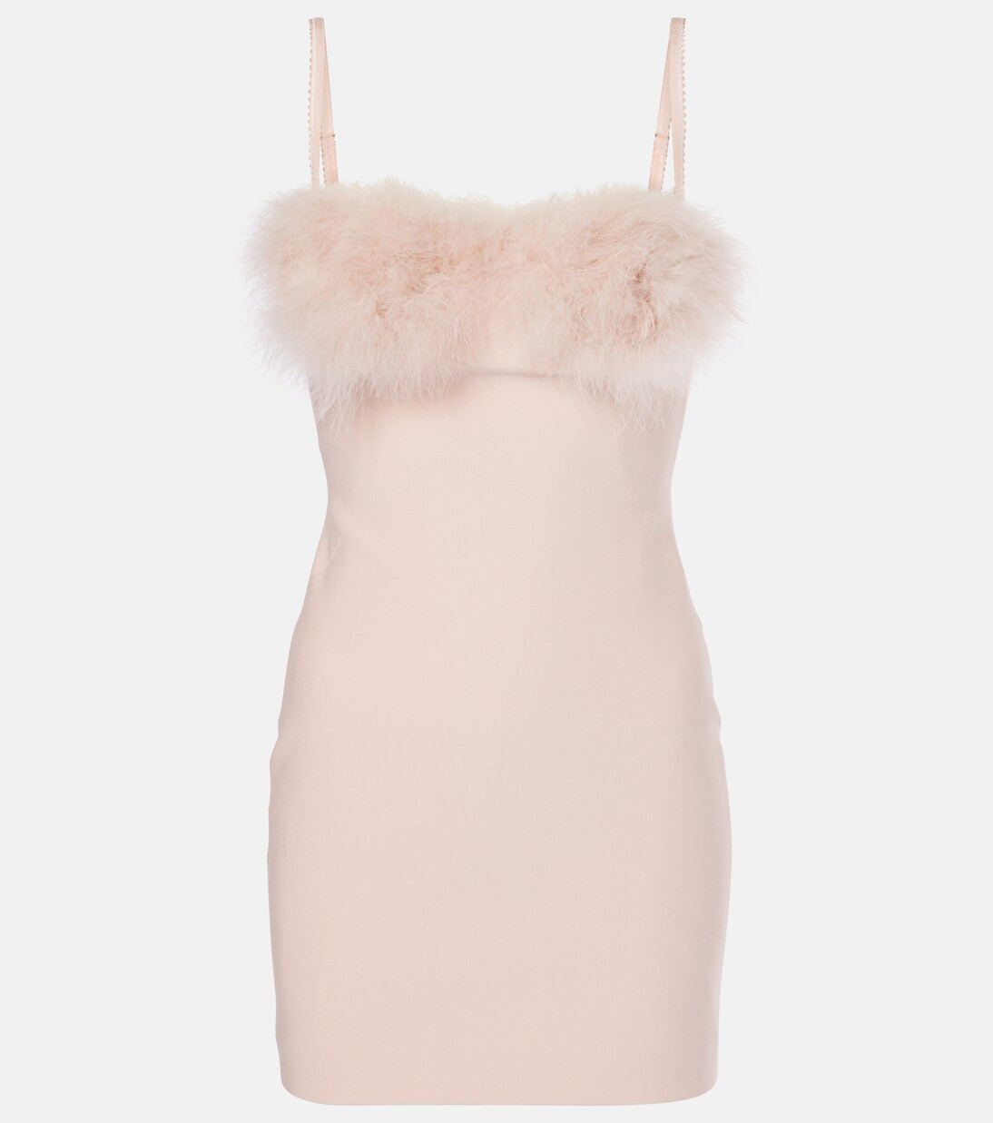 Feather-trimmed jersey minidress | Mytheresa (US/CA)