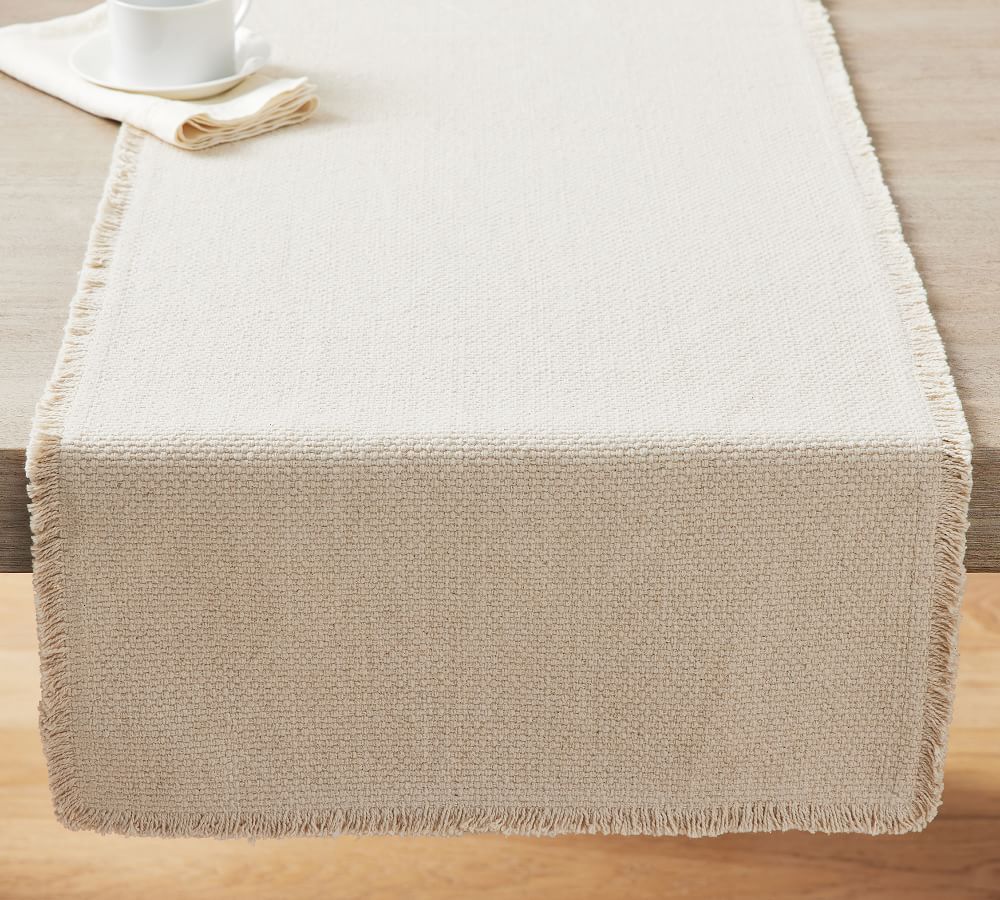 Mason Handwoven Cotton Fringe Table Runner | Pottery Barn (US)