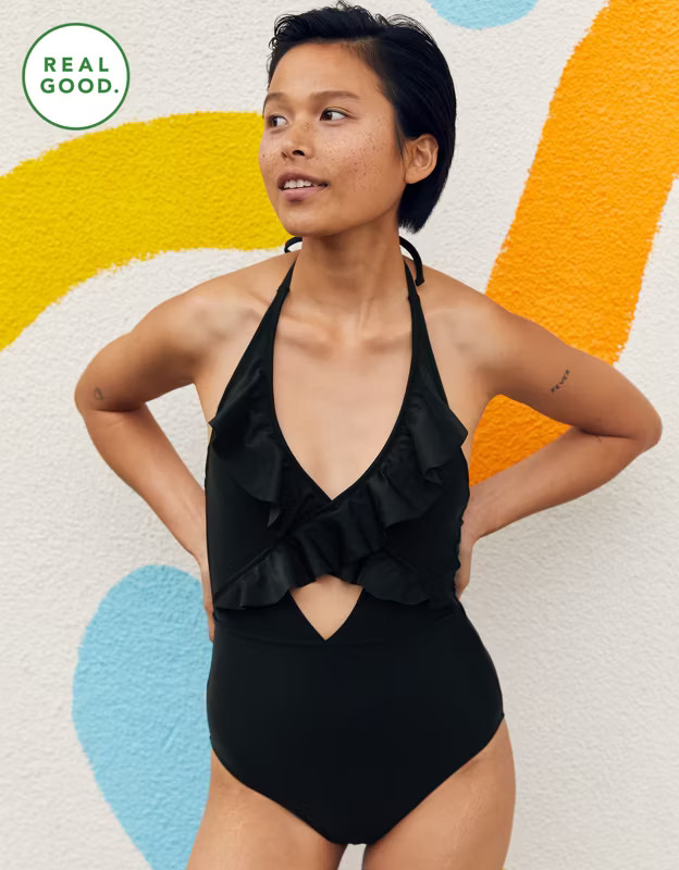 Aerie Ruffle One Piece Swimsuit | American Eagle Outfitters (US & CA)