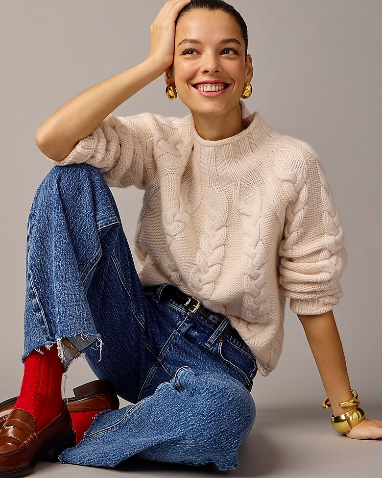 Collection cashmere cable-knit Rollneck™ sweater | J. Crew US