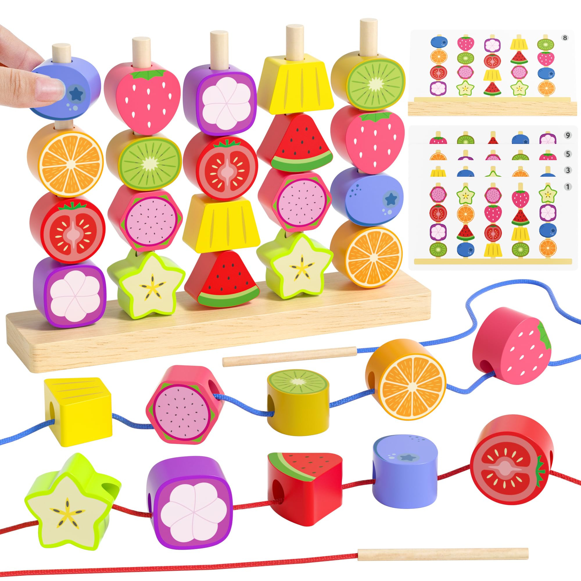 Montessori Juguetes para niños de 3, 4 y 5 años, juguetes apilables de madera para niños peque... | Amazon (US)