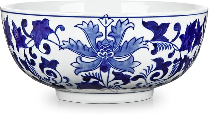 Hollyone Blue and White Vase Porcelain Planters 7 Inch Garden Bowl Modern Ceramic Pots Classic Ch... | Amazon (US)