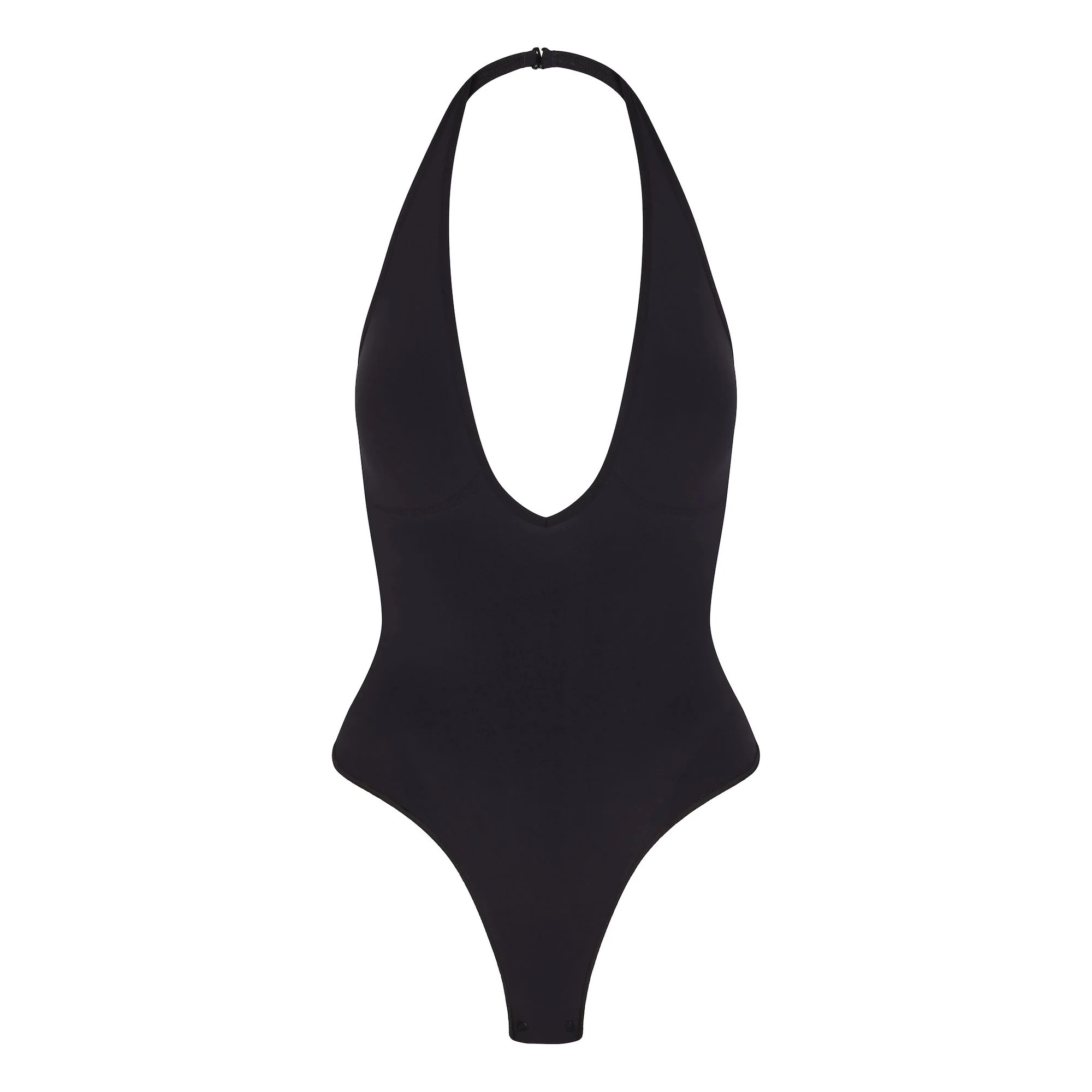 SEAMLESS SCULPT DEEP PLUNGE THONG BODYSUIT | ONYX | SKIMS (US)
