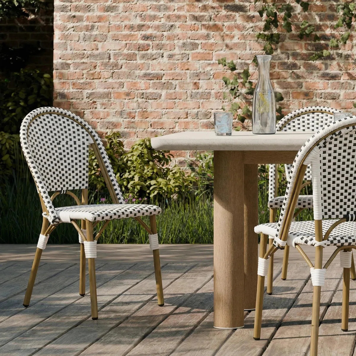 Wicker Premium All-Weather Wicker Outdoor Dining Side Chair (Set of 2) | Wayfair North America
