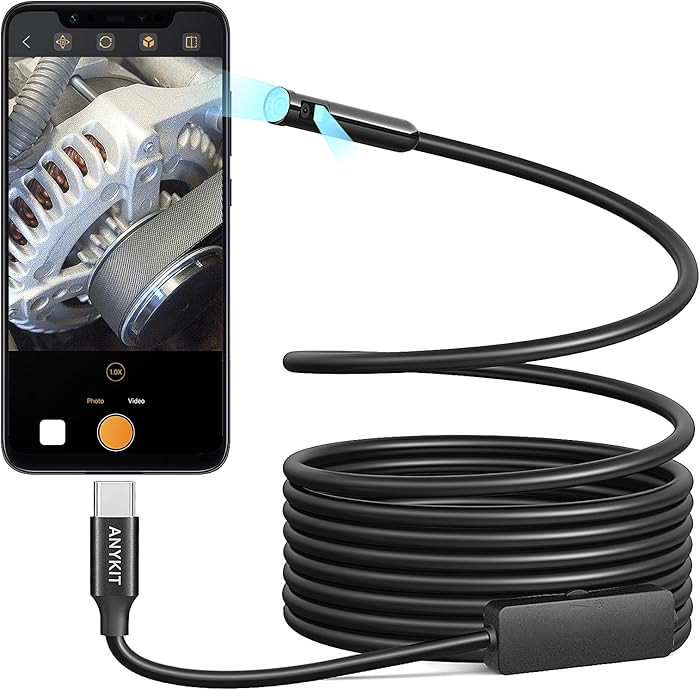 Anykit Dual Lens Endoscope Camera, Type-C Borescope with 8 Adjustable LED Lights, IP67 Waterproof... | Amazon (US)
