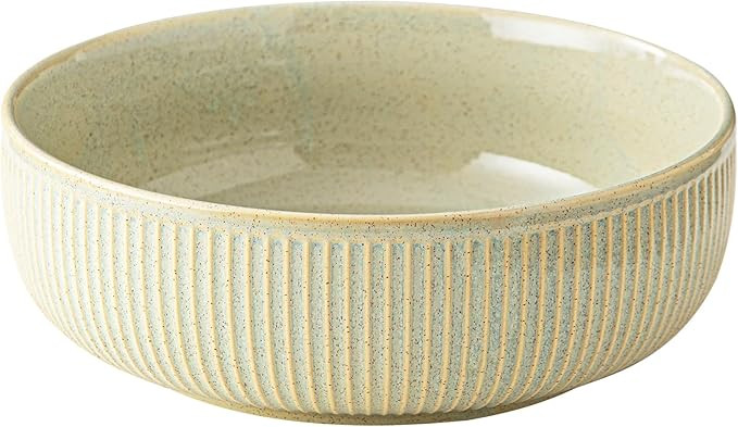 Yundu 11-inch Ceramic Serving Bowl, 135 oz (approx. 4 quarts) Large Salad & Mixing Bowl with Stri... | Amazon (US)