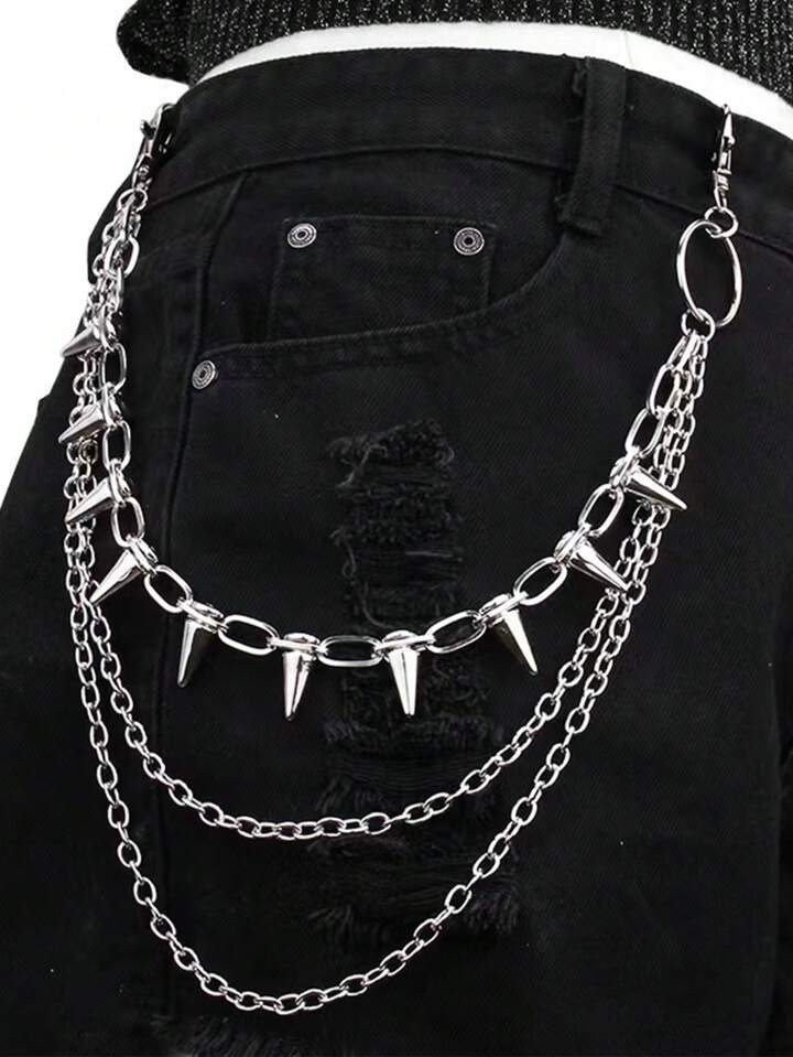 1pc Punk Style Chain Pant Chain Unisex Accessory, Metal Cowboy Waist Chain, Hip-Hop Fashion Decor... | SHEIN