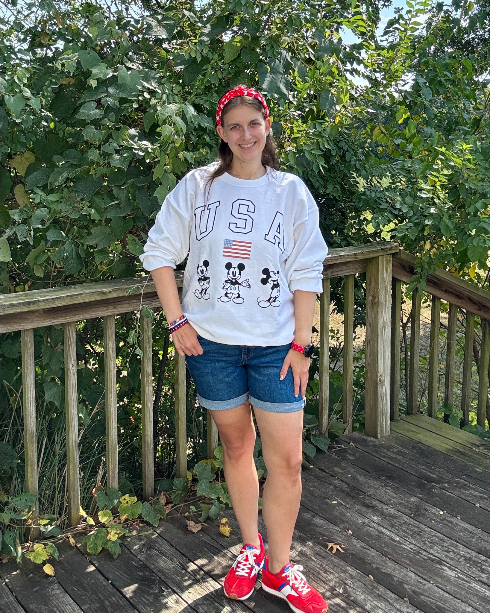 Usa mickey mouse sweatshirt 
Team Usa outfit 

#LTKStyleTip #LTKSeasonal #LTKMidsize