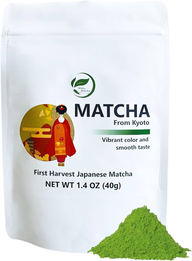 Wako Matcha, First Harvest Premium Uji Ceremonial Grade Matcha Powder, For Cafe-Quality Hot/Iced ... | Amazon (US)