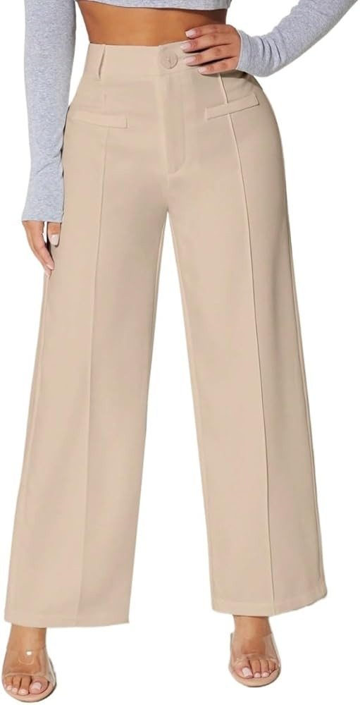 Trousers Pants for Women Solid Wide Leg Pants | Amazon (US)