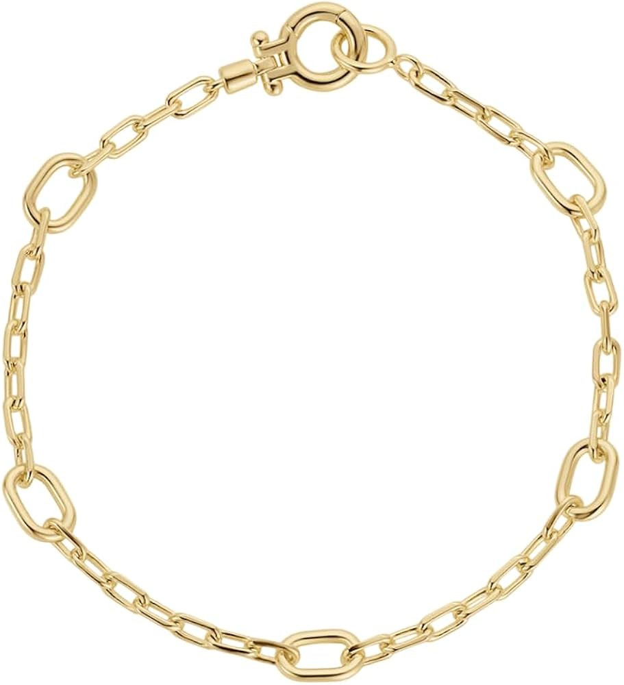 gorjana - Parker Charm Link Bracelet 7 inches - 18k Gold-Plated - Everyday Wear - Personalized Ch... | Amazon (US)