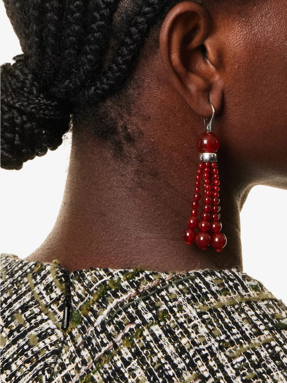 Venice Opera Sterling-Silver And Carnelian Drop Earrings | Selfridges