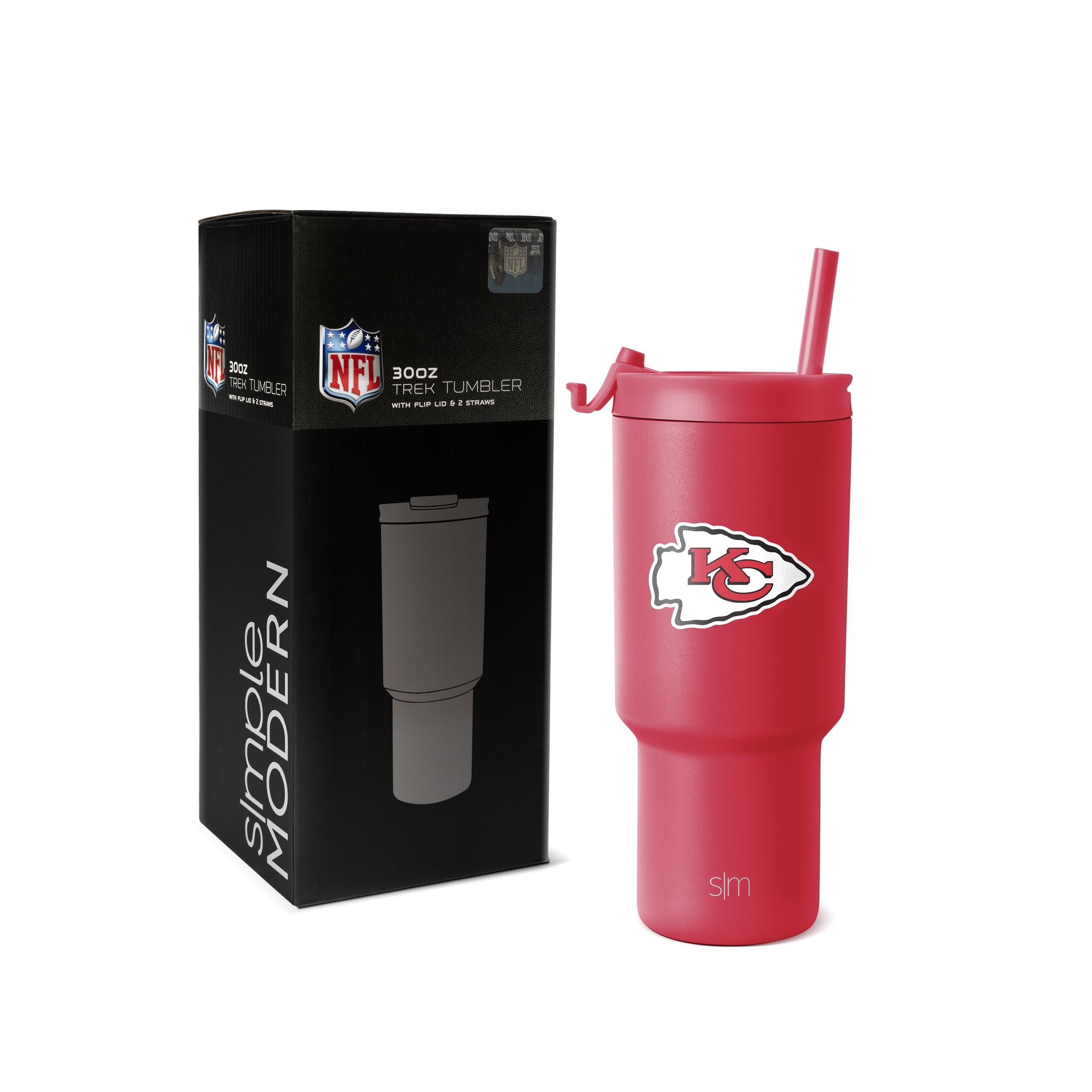 Simple Modern Officially Licensed NFL Kansas City Chiefs 30 oz Tumbler with Flip Lid and Straws |... | Amazon (US)