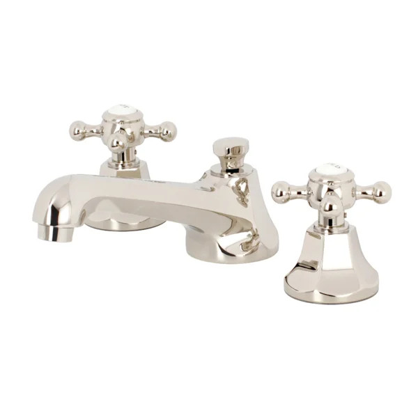 Kingston Brass Metropolitan Two-Handle 3-Hole Deck Mount Widespread Bathroom Faucet with Brass Po... | Wayfair North America