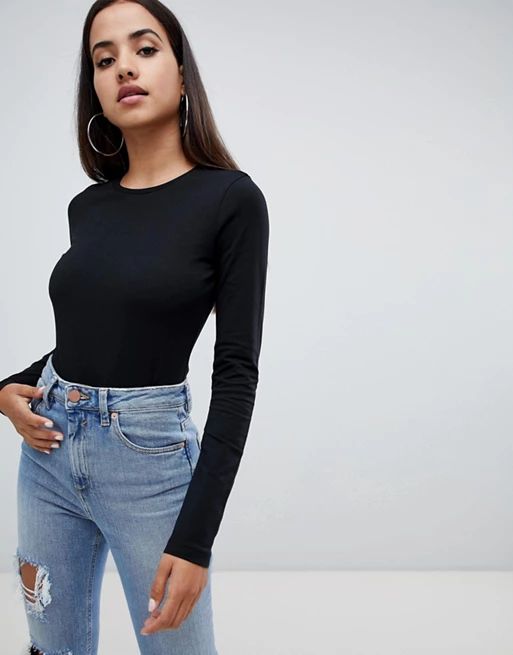 ASOS DESIGN ultimate top with long sleeve and crew neck in black | ASOS (Global)