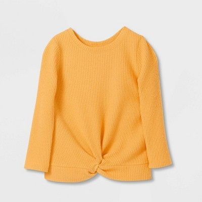 Toddler Girls' Solid Cozy Waffle Long Sleeve Top - Cat & Jack™ | Target