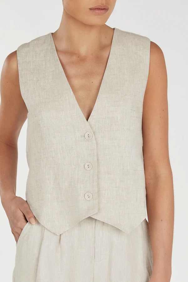 BANKS NATURAL LINEN VEST | DISSH