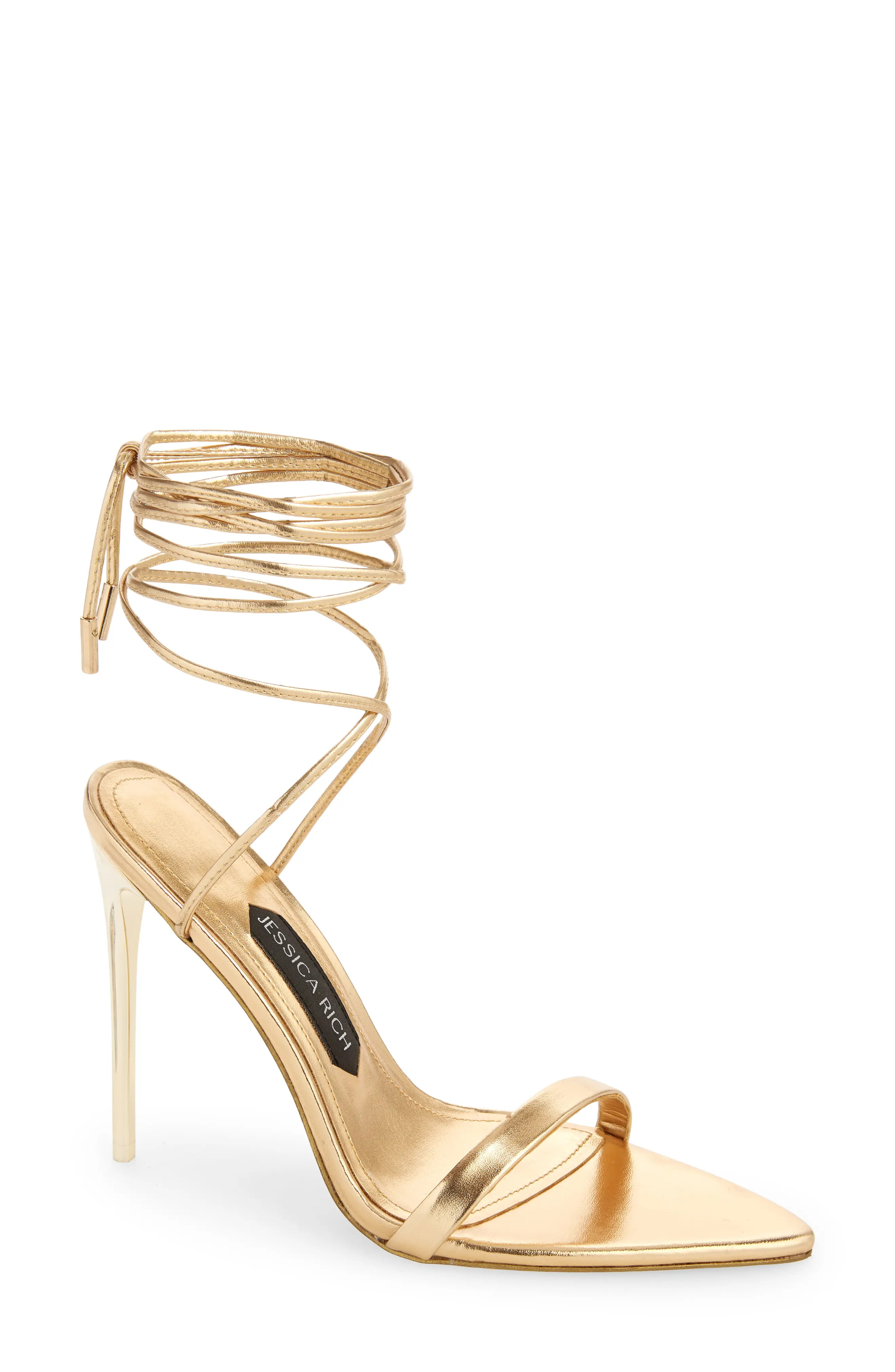 JESSICA RICH Ankle Strap Sandal in Gold at Nordstrom, Size 10Us | Nordstrom
