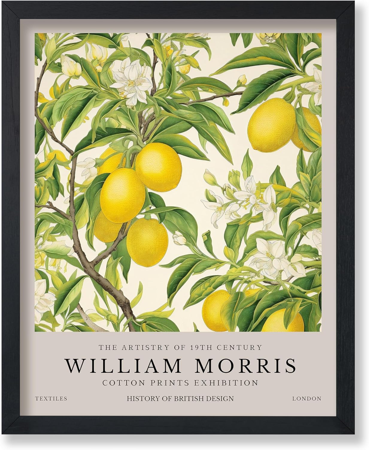 Monem Art Lemon Tree Print - William Morris Poster - Botanical Exhibition Artwork - Floral Housewarming Gift - Lemon & Fruit Creation - Aesthetic Dining Room or Kitchen Decor - 8x10 UNFRAMED Wall Piece | Amazon (US)
