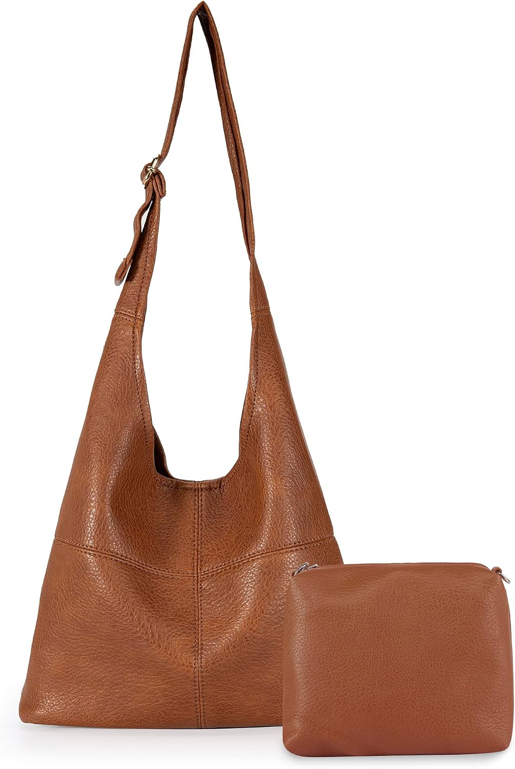 Montana West Hobo Purse for Women, Vegan Leather Shoulder Bag with Wristlet | Amazon (US)