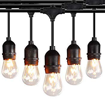 String Lights, 48FT Edison Bulb String Lights, Patio Weatherproof Strand Commercial Great Bulbs 15 H | Walmart (US)