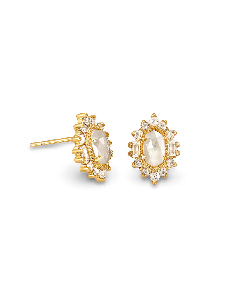 Kapri Gold Stud Earrings in Lustre Glass | Kendra Scott