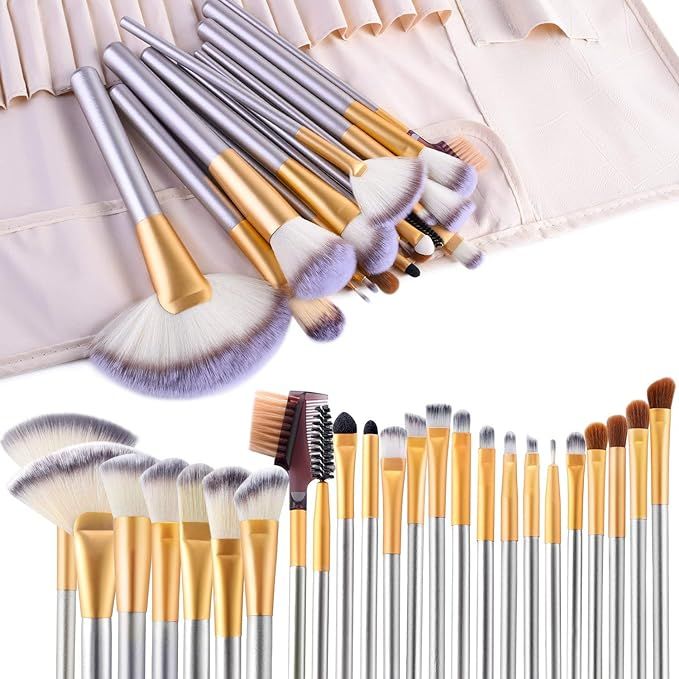 Make up Brushes, VANDER LIFE 24pcs Premium Cosmetic Makeup Brush Set for Foundation Blending Blus... | Amazon (US)