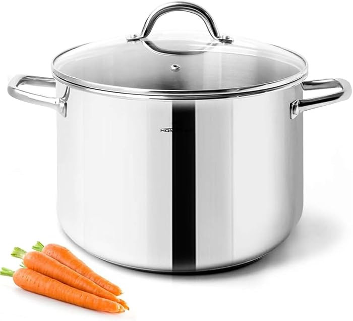 HOMICHEF Stock Pot 6 Quart Nickel Free Stainless Steel - 6 Qt Soup Pot With Lid and Handle - Smal... | Amazon (US)