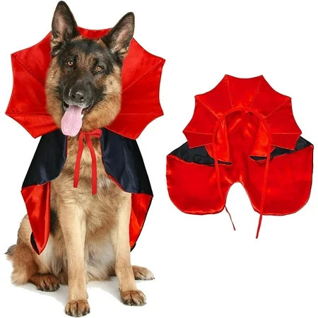 Dog Halloween Costumes, Dog Vampire Cloak Costume Dog Devil Costume Dog Vampire Cloak Cape Halloween Costumes for Small Medium Large Dogs Pets (Large) | Walmart (US)