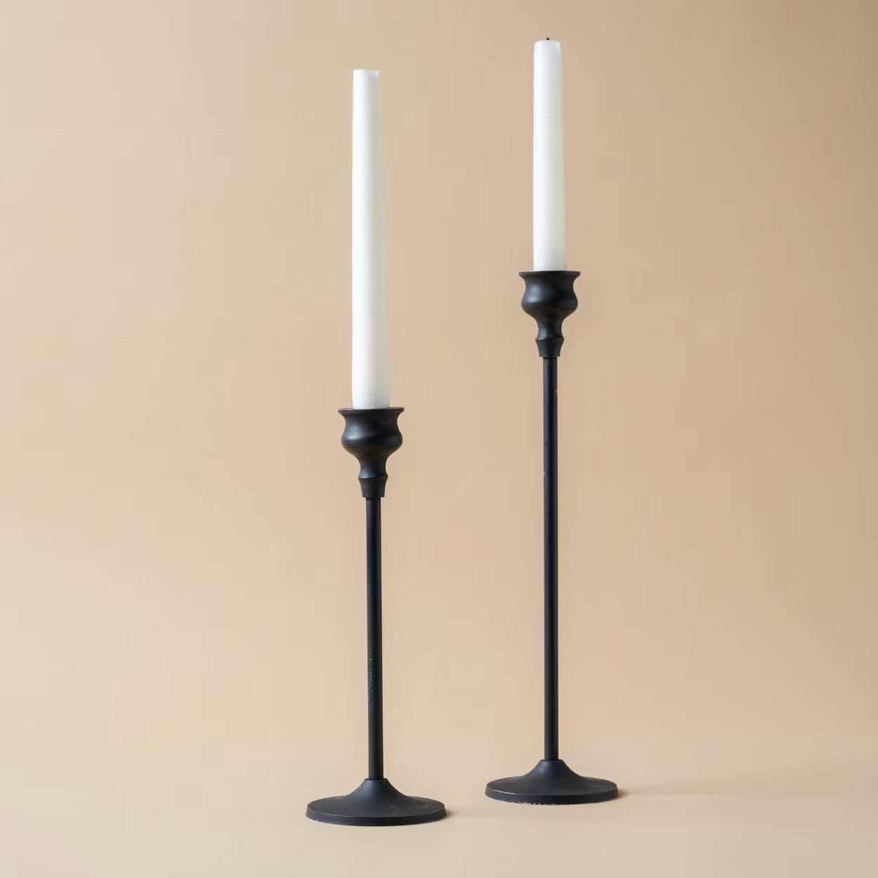 Oliver Matte Black Taper Holders | Magnolia