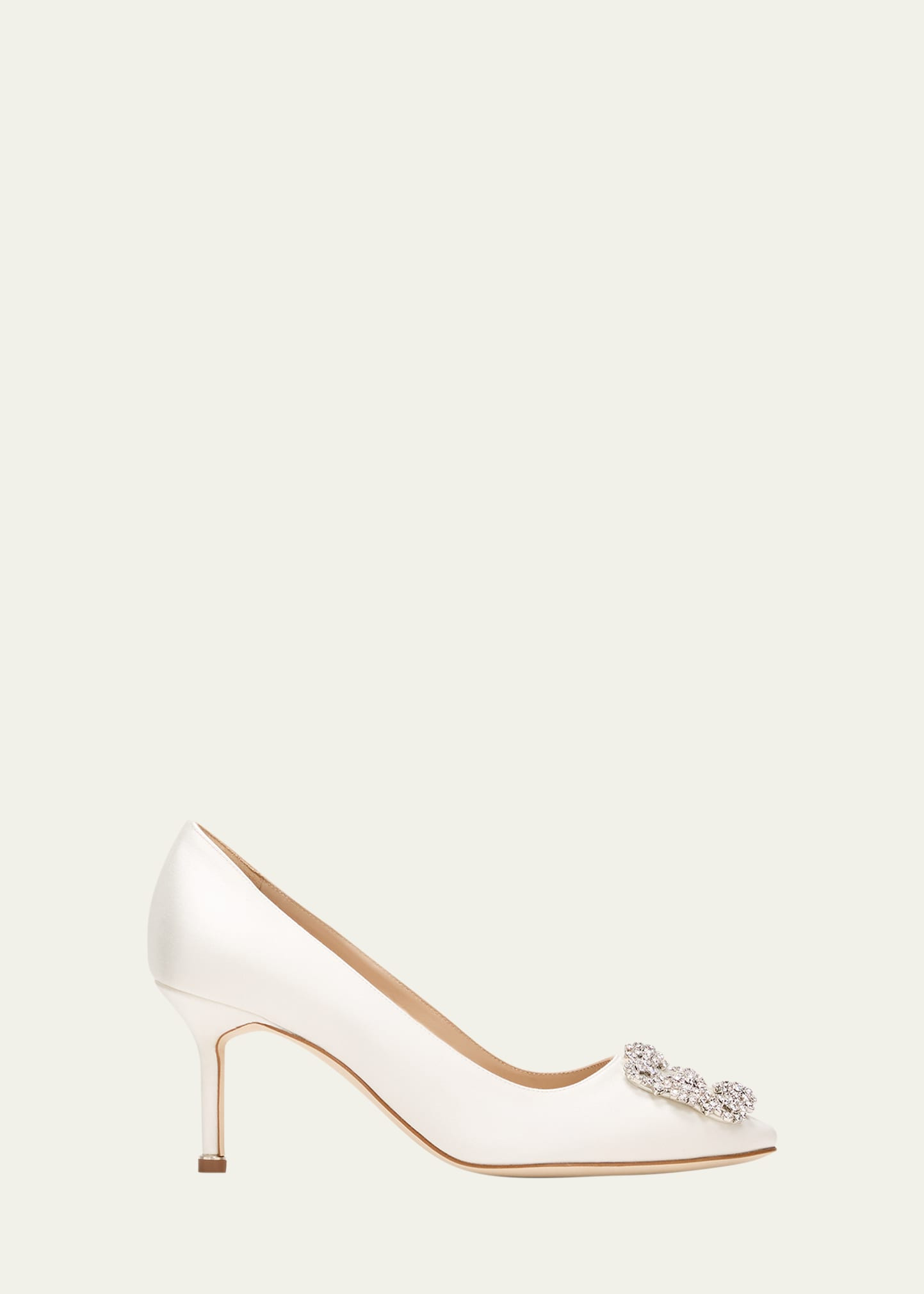 Manolo Blahnik Hangisi Satin Buckle Pumps | Bergdorf Goodman