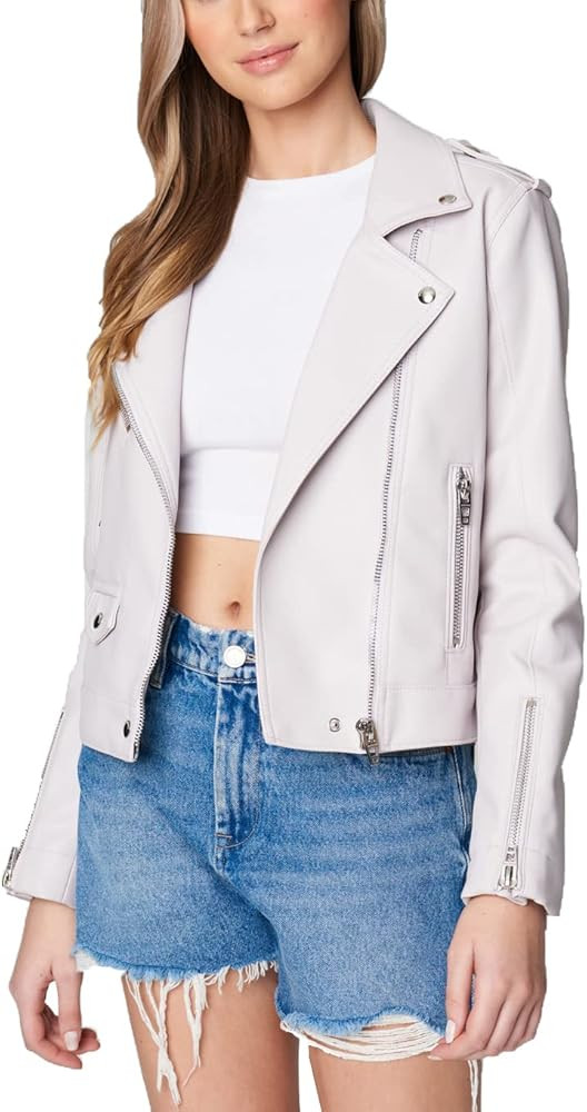 [BLANKNYC] Womens Luxury Clothing Vegan Leather Semi Fit Motorcycle Jacket | Amazon (US)