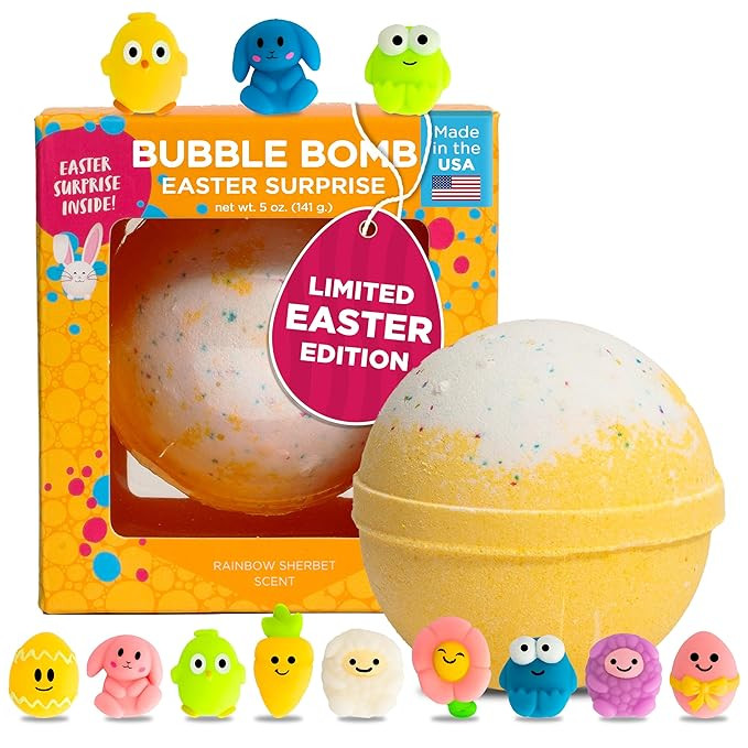 Easter Bath Bombs for Kids with Surprise Squishy Toys Inside (1 Pack) - Easter Basket Stuffers an... | Amazon (US)