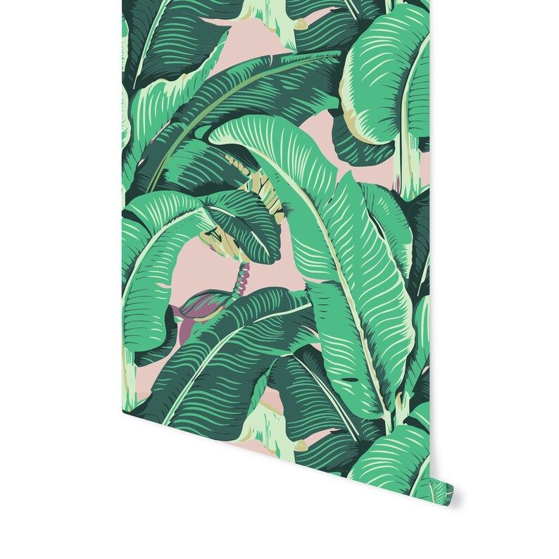 Banana Leaf Tropical Removable Wallpaper- Simply Peel and Stick!  Self- Adhesive Fabric,Highest Q... | Etsy (US)