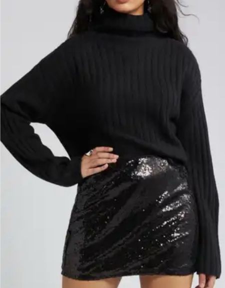 Black sweater with a black sequin skirt 😍 I love this look! 

#christmasparty
#workwear
#holidayparty

#LTKSeasonal #LTKCyberWeek #LTKHoliday