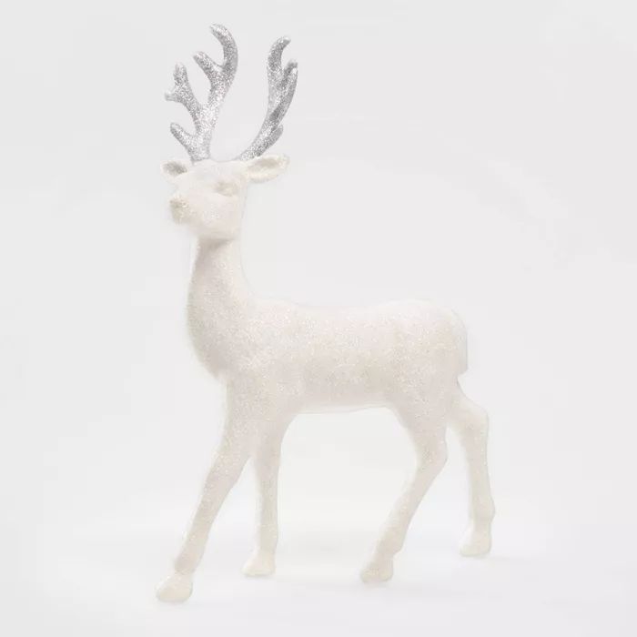 Glitter Deer Decorative Figurine White - Wondershop™ | Target