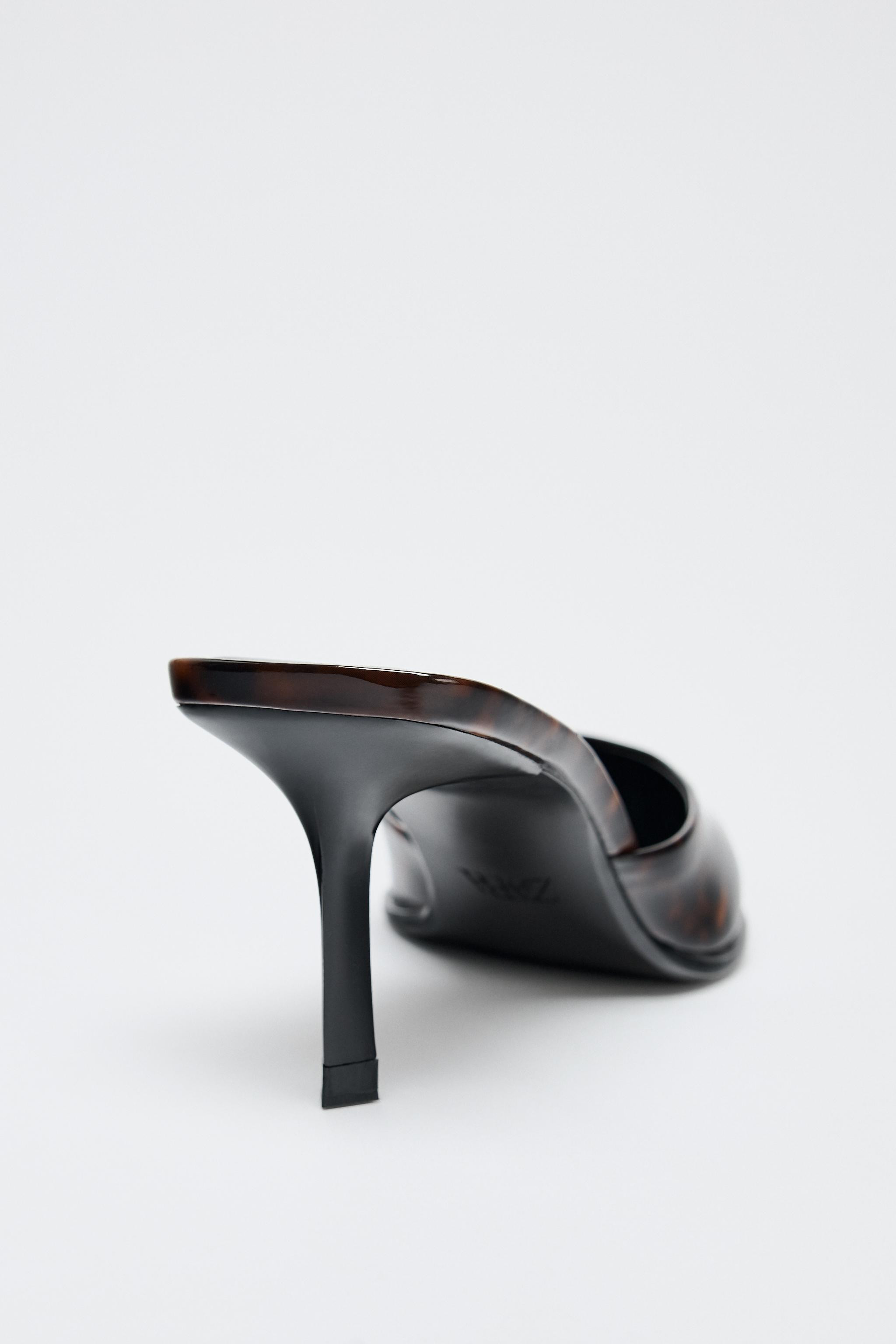 Tortoiseshell mule. Thin mid-height heel. Rounded vamp. Pointed toe. Heel height: 3 inches (7.5 c... | Zara US