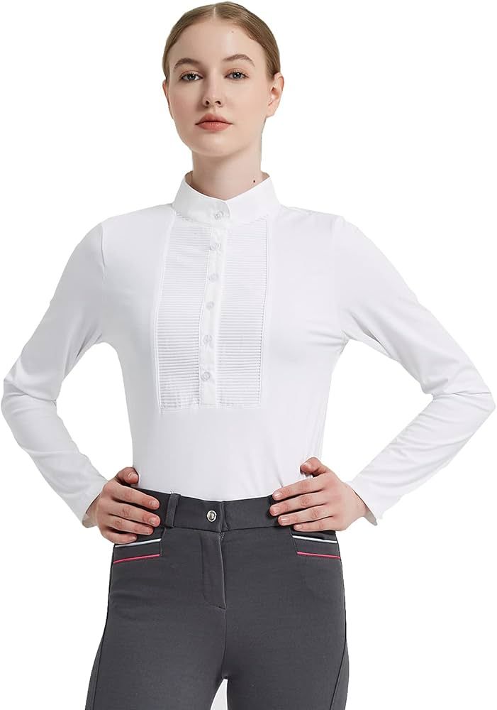 HR Farm Women Soft Show Shirt Long Sleeve Riding Shirt | Amazon (US)