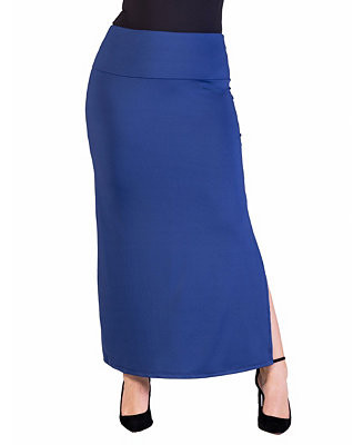 Plus Size Versatile Elastic Waist Maxi Skirt | Macy's