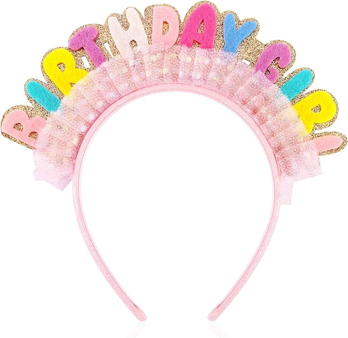 Birthday Girl Headband Princess Crown for Women Girls, Happy Birthday Headband for Hair Accessori... | Amazon (US)