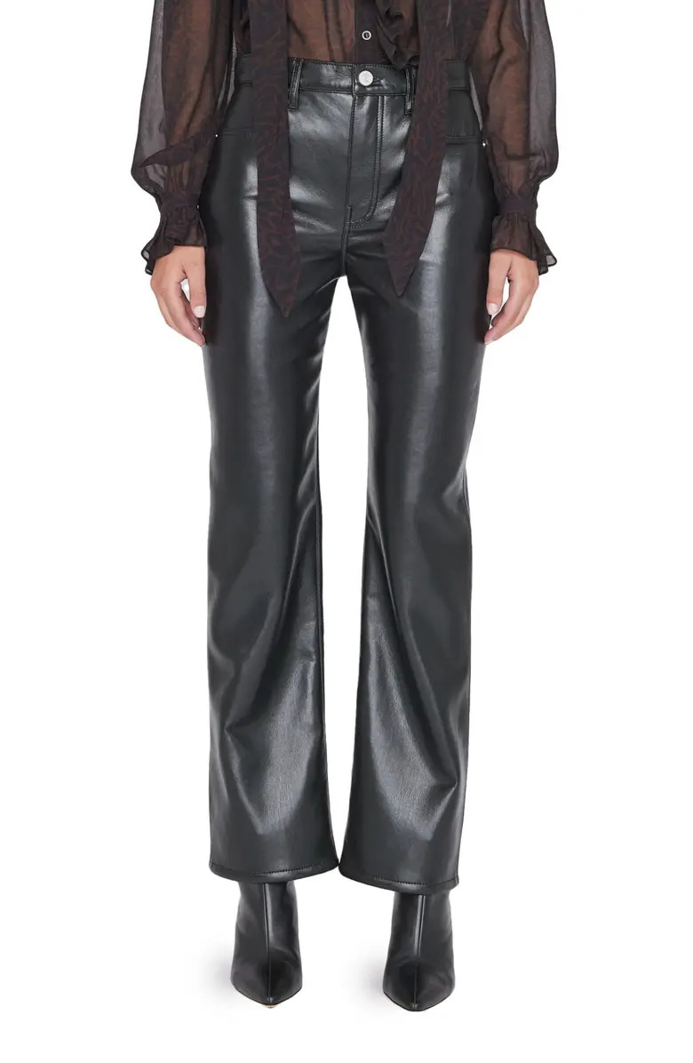 Le Jane Crop Recycled Leather Straight Leg Jeans | Nordstrom