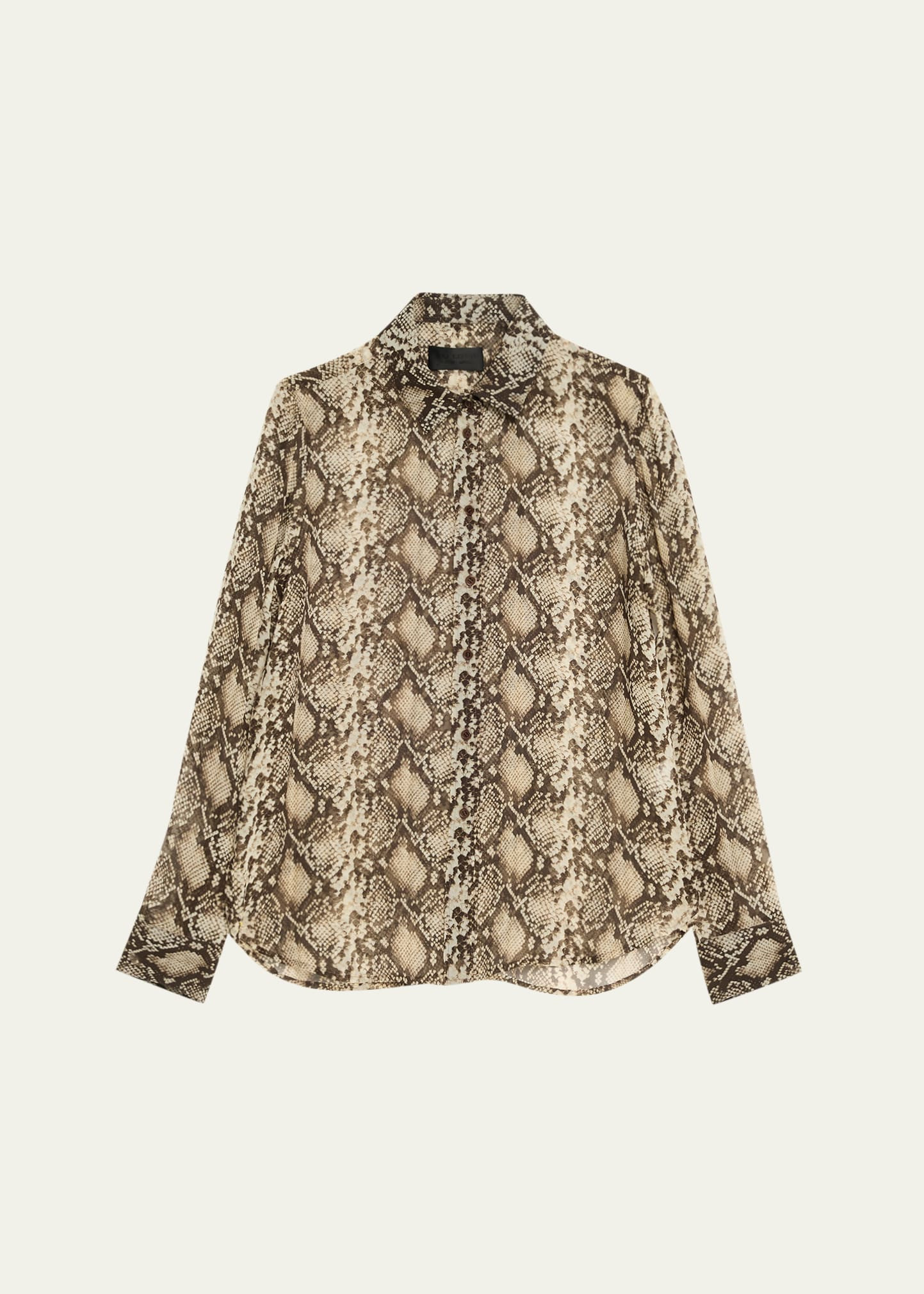 Nili Lotan Gaia Slim Snake-Print Sheer Blouse | Bergdorf Goodman