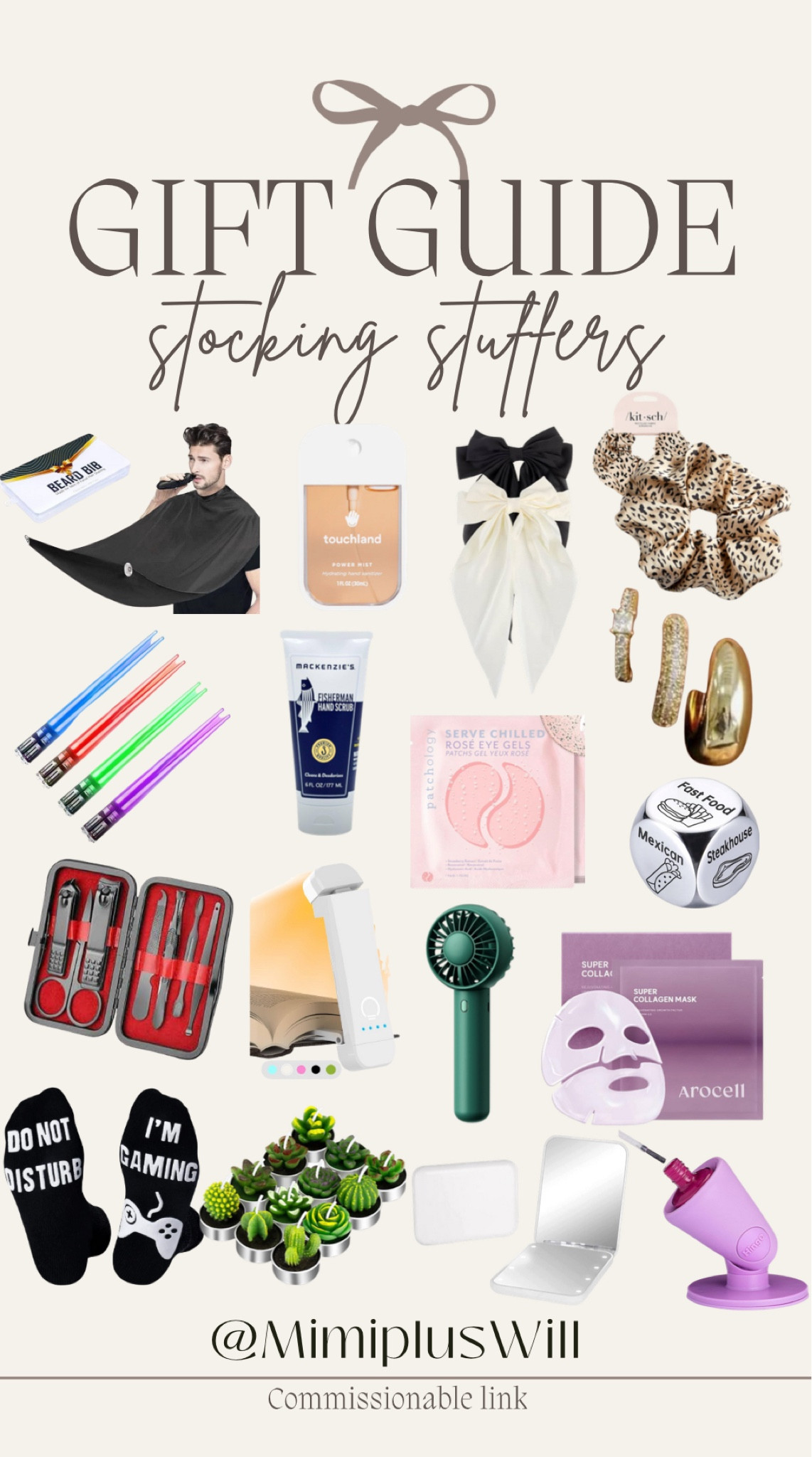 @mimipluswill 2024 gift guide! Stocking stuffers for him and her! 

Stocking | holiday gift | mini fan | dinner dice | chop sticks | hair accessories 
Follow @mimipluswill for more! 

#LTKSeasonal #LTKHoliday #LTKGiftGuide