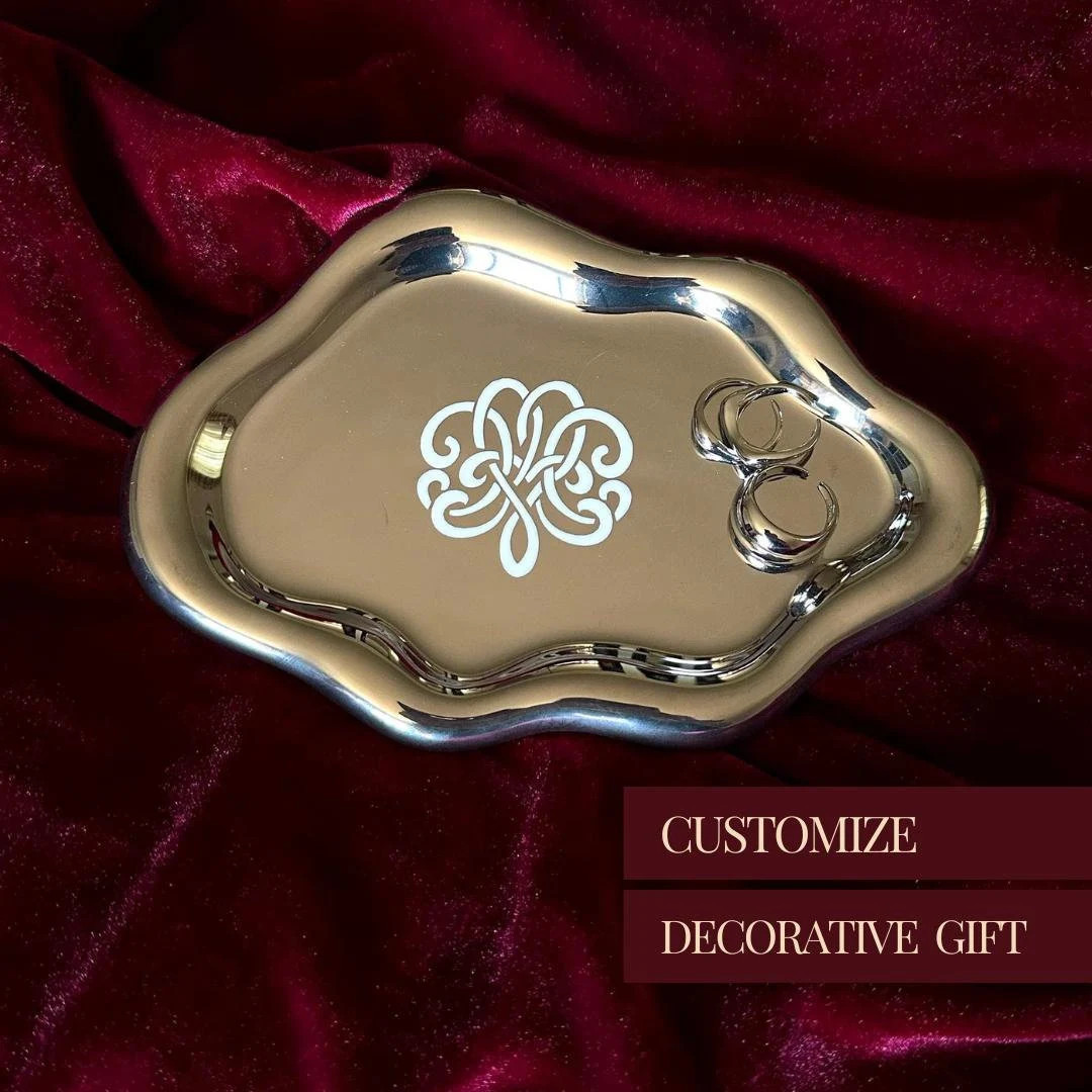 Trinket Tray Decorative Metal Trinket Tray Jewelry Ring Holder Valentine Decor Gift for Mom Silve... | Etsy (DACH)
