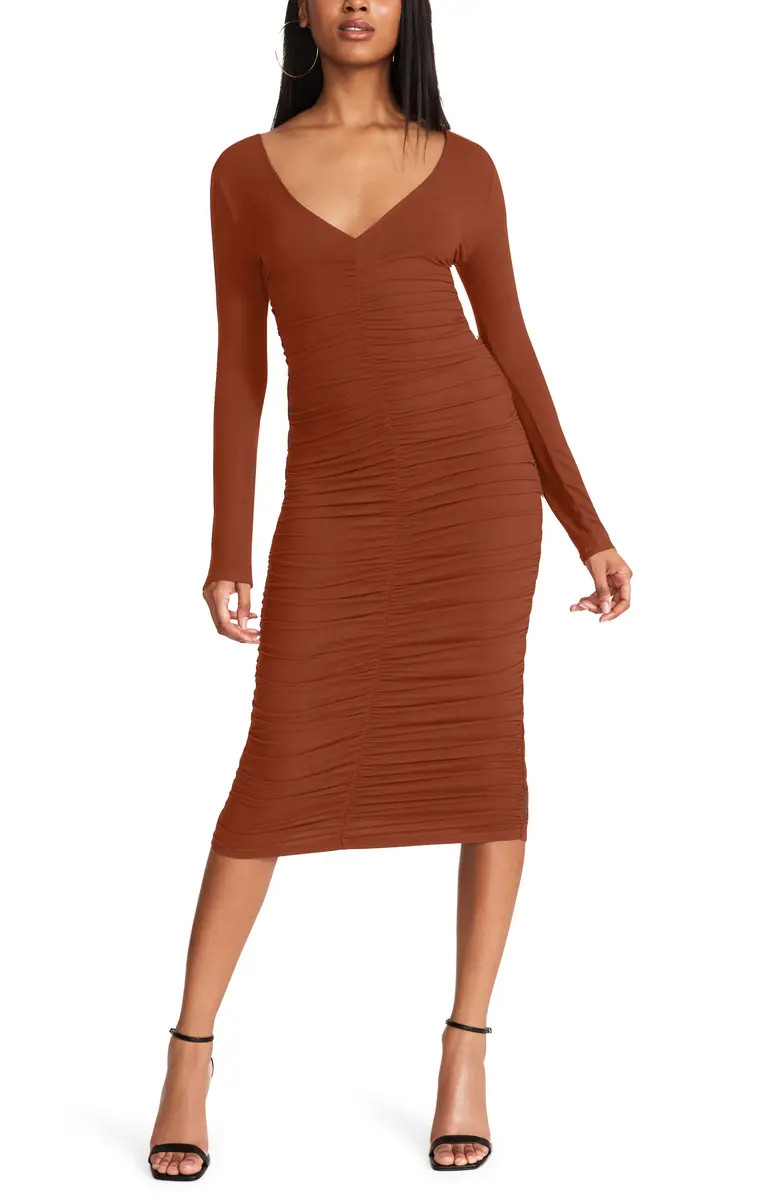 Body by Moi Ruched Long Sleeve Dress | Nordstrom
