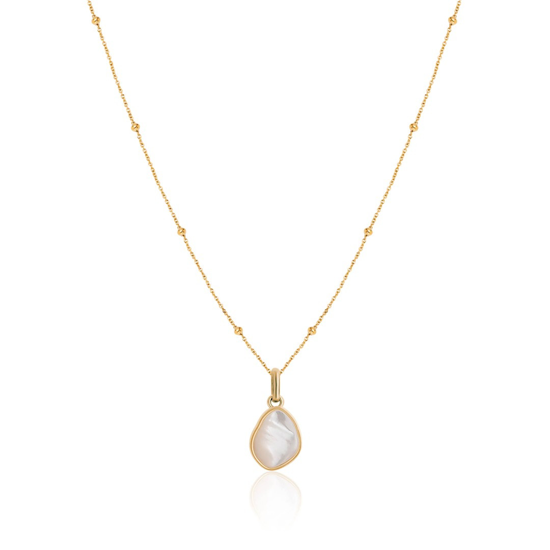 Organic Moonstone Sphere Chain Necklace (Gold) | Abbott Lyon
